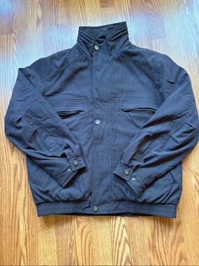Woman’s  Dark Navy Utility Jacket with Stand Collar